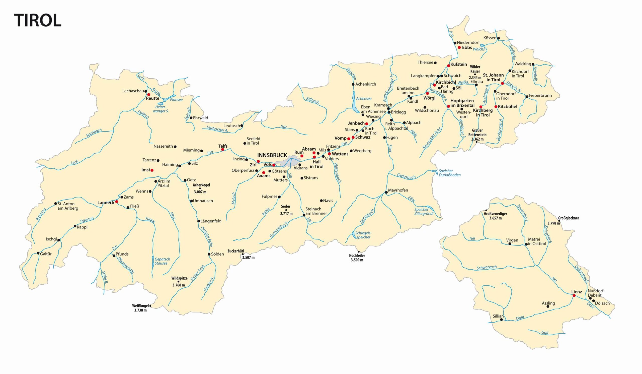 Tirol térkép